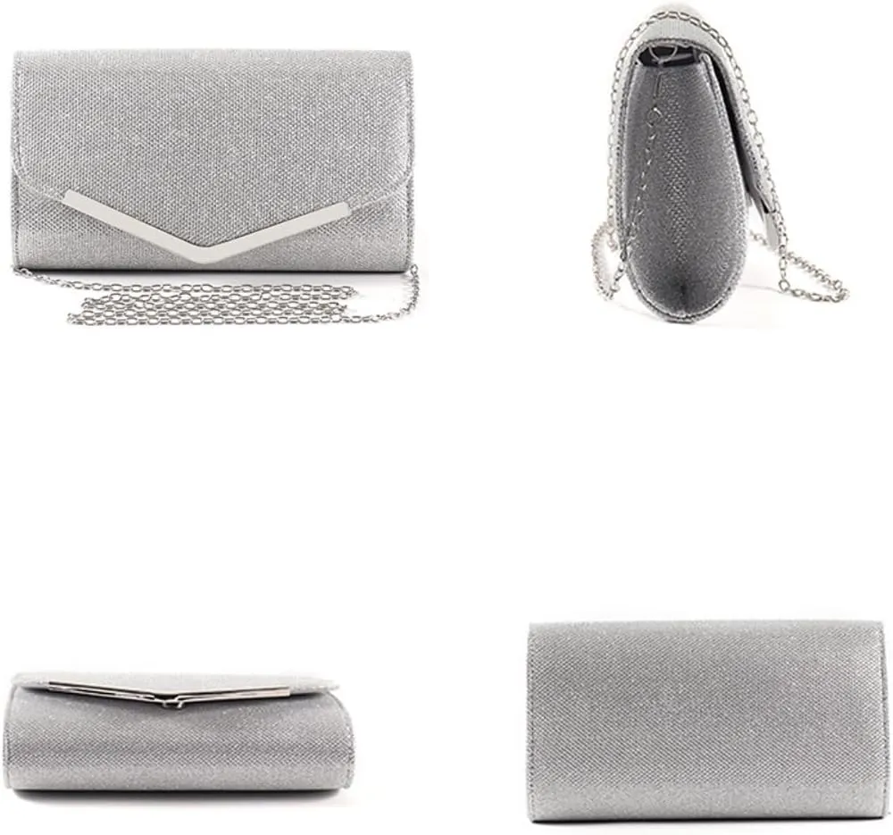 Elegant Sequins Evening Clutch Bags Purse Chain Shoulder Bags Sparkly Evening Bridal Prom Party Handbag