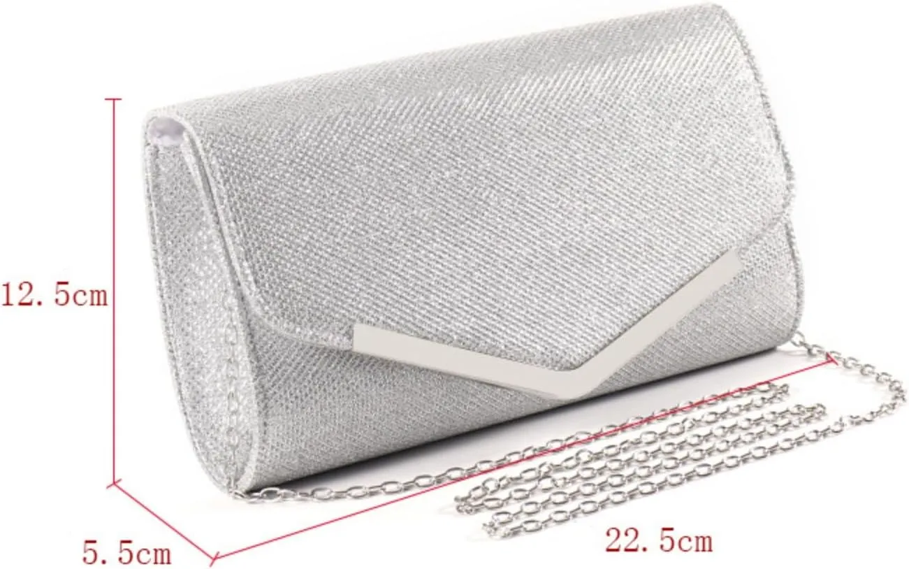 Elegant Sequins Evening Clutch Bags Purse Chain Shoulder Bags Sparkly Evening Bridal Prom Party Handbag