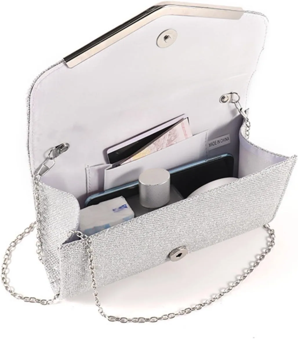 Elegant Sequins Evening Clutch Bags Purse Chain Shoulder Bags Sparkly Evening Bridal Prom Party Handbag