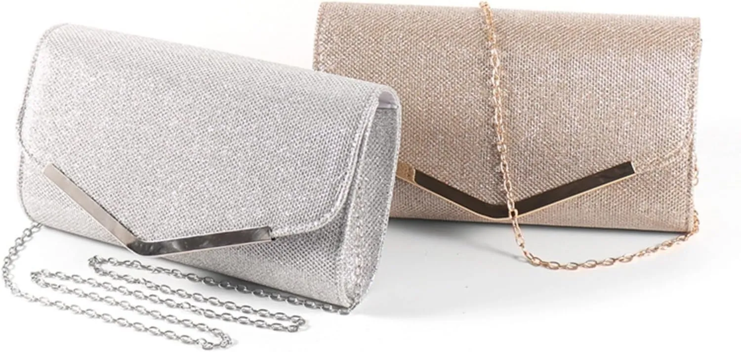 Elegant Sequins Evening Clutch Bags Purse Chain Shoulder Bags Sparkly Evening Bridal Prom Party Handbag