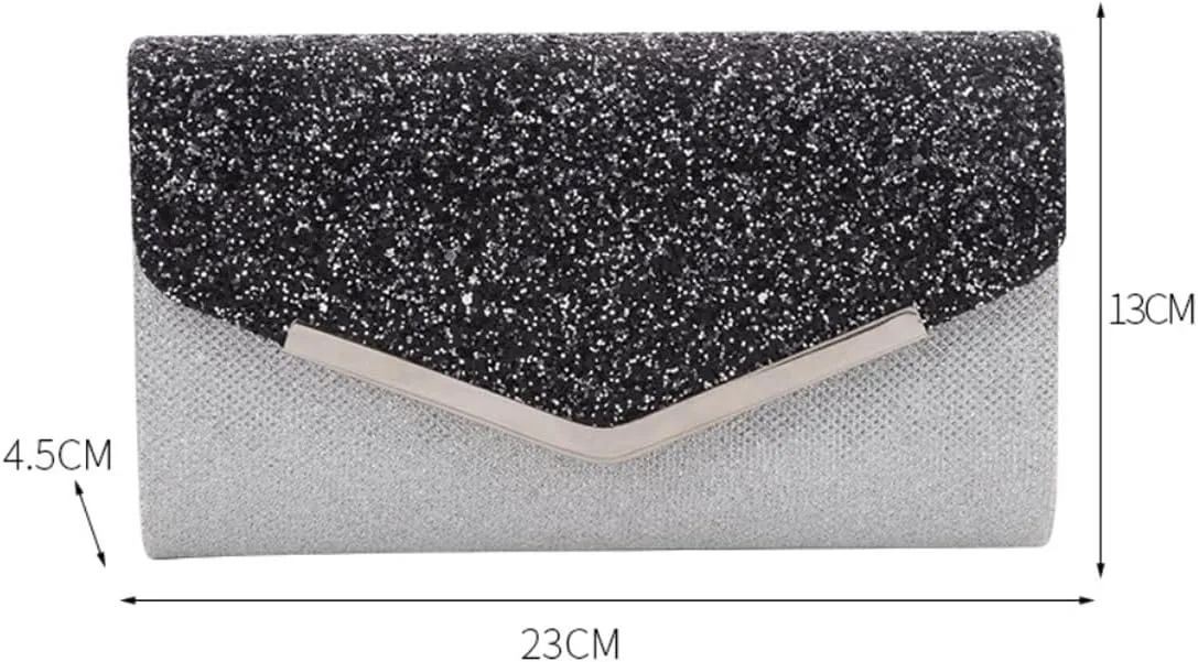 Elegant Sequins Evening Clutch Bags Purse Chain Shoulder Bags Sparkly Evening Bridal Prom Party Handbag