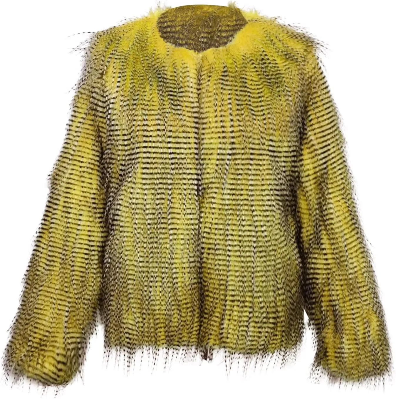 Faux Fur Coat For Women,2023 Winter Trendy Crop Open Front Cardigan Jackets,Long Sleeve Shaggy Fluffy Parka Coats
