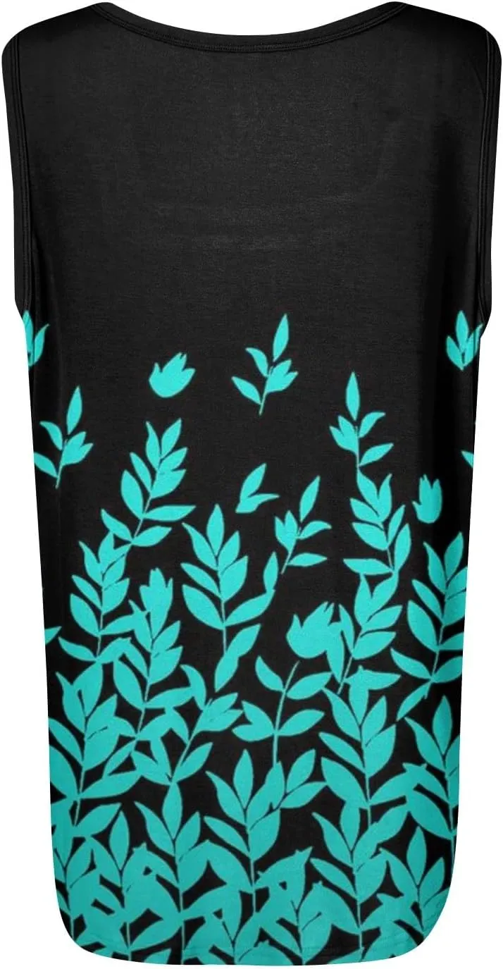 FlekmanArt Tank Top for Women Color Block Square Collar Tank Top Striped Tank Tee Summer Casual Loose Fit Sleeveless Shirt