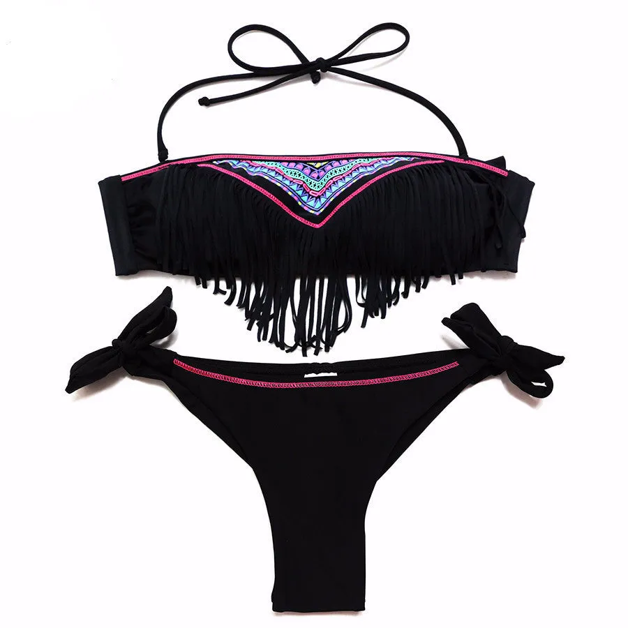 Floral Print Elegant Beachwear Women's Bikini Set