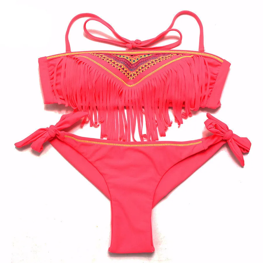 Floral Print Elegant Beachwear Women's Bikini Set