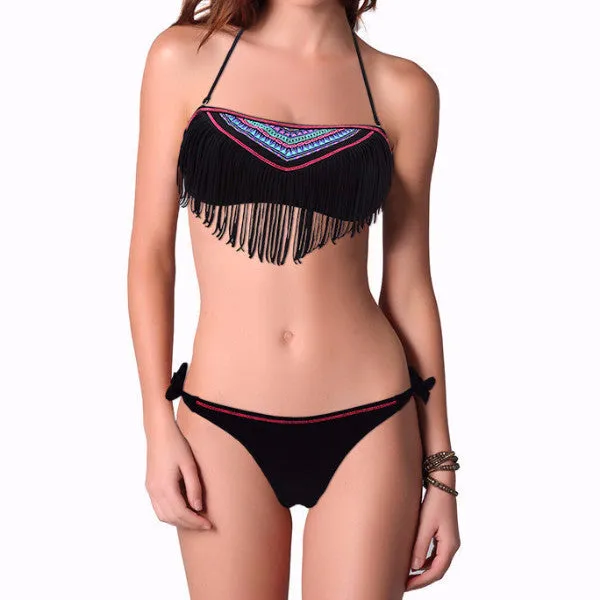 Floral Print Elegant Beachwear Women's Bikini Set