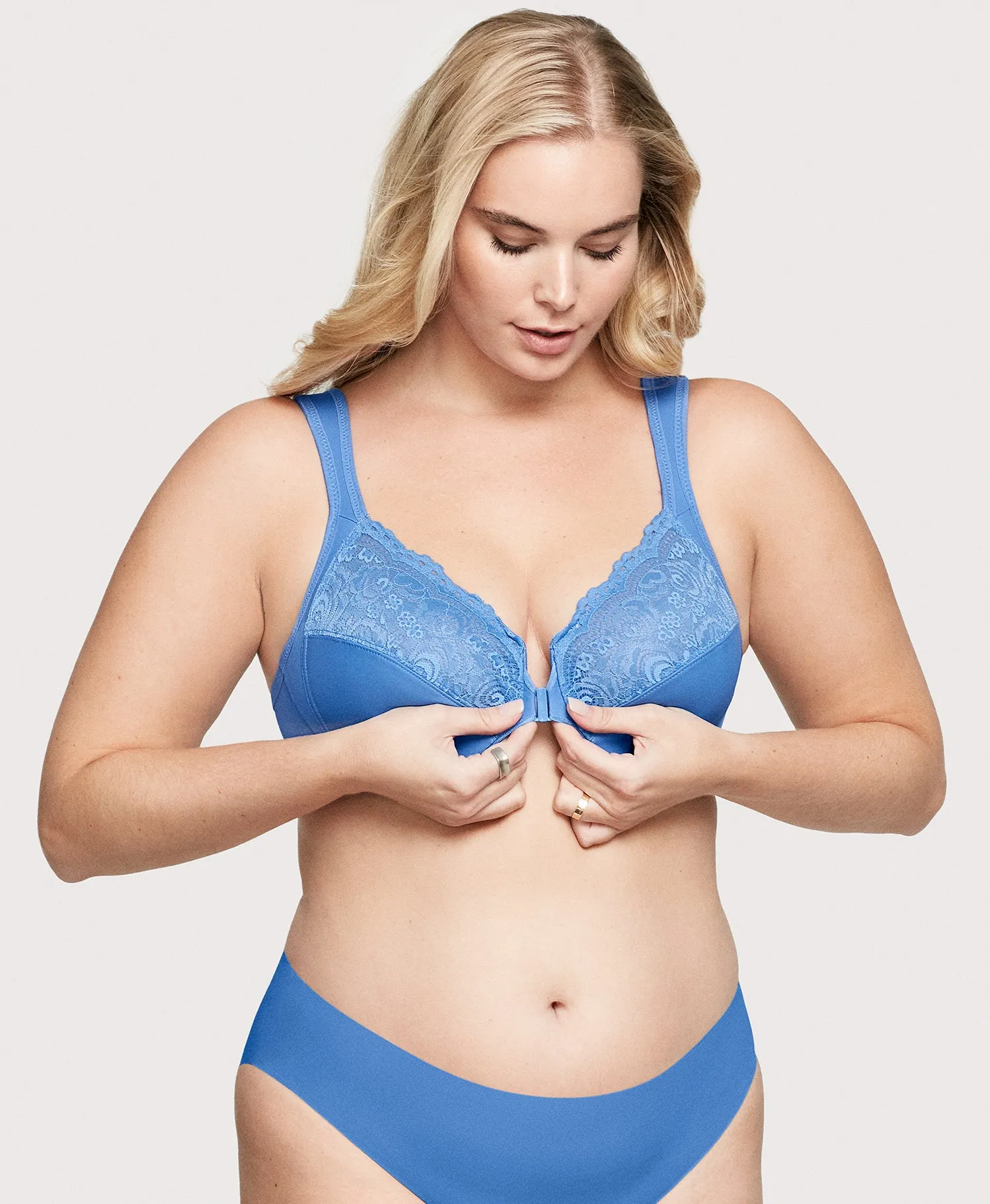 Front-Closure WonderWire Bra Blue Azure