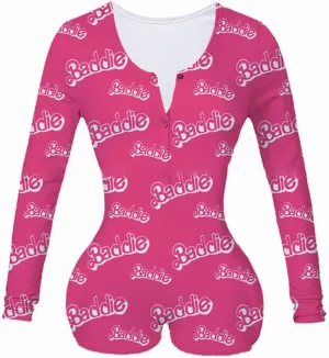 FULA-bao Women's Sexy Deep V Neck Shorts Jumpsuit Long Sleeve One Piece Bodysuit Pajama Bodycon Rompers Onesies Overall