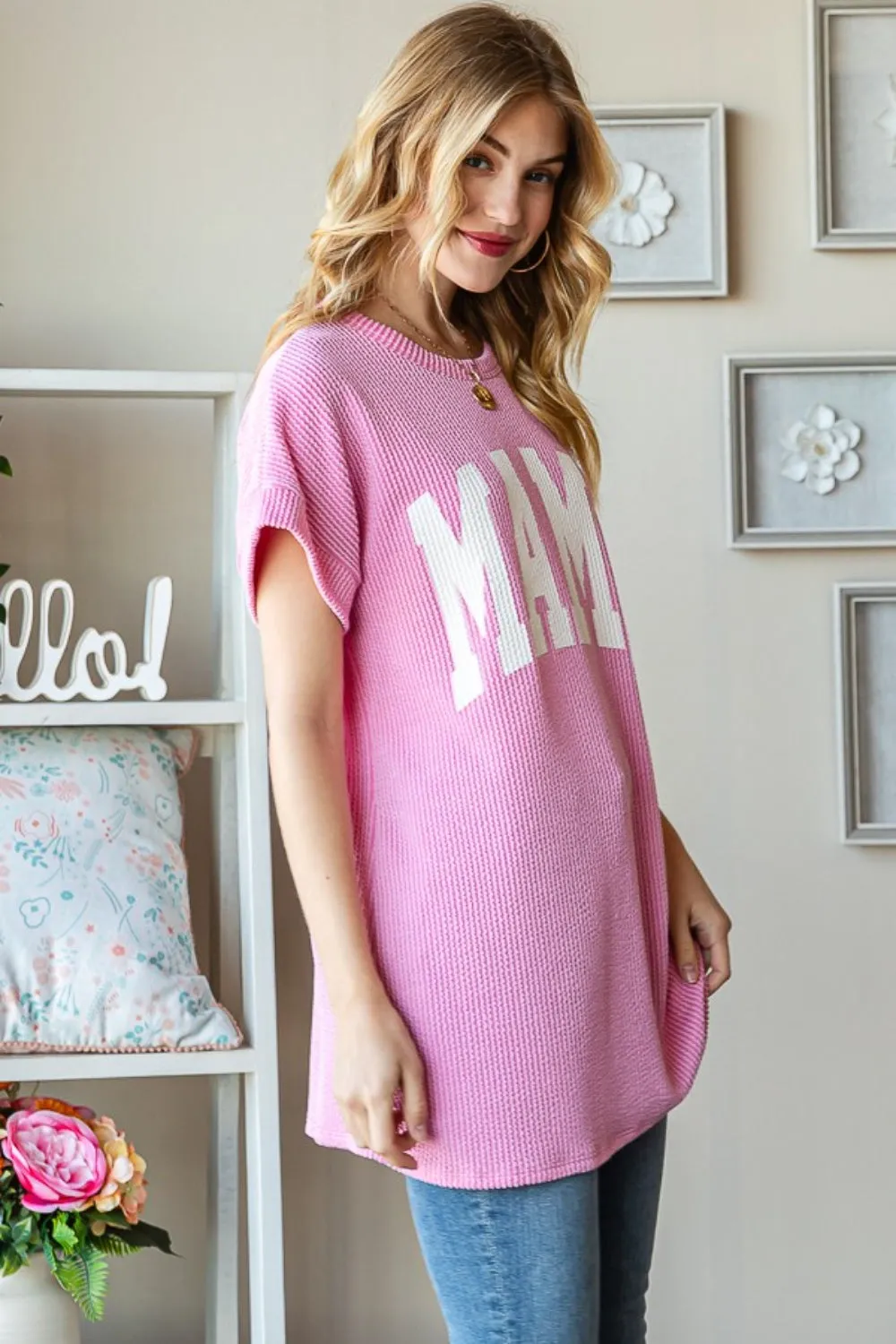 Full Size Letter Graphic Short Sleeve T-Shirt
