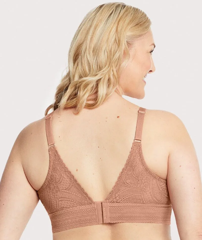Glamorise Bramour Gramercy Luxe Lace Wire-Free Bralette - Cappuccino
