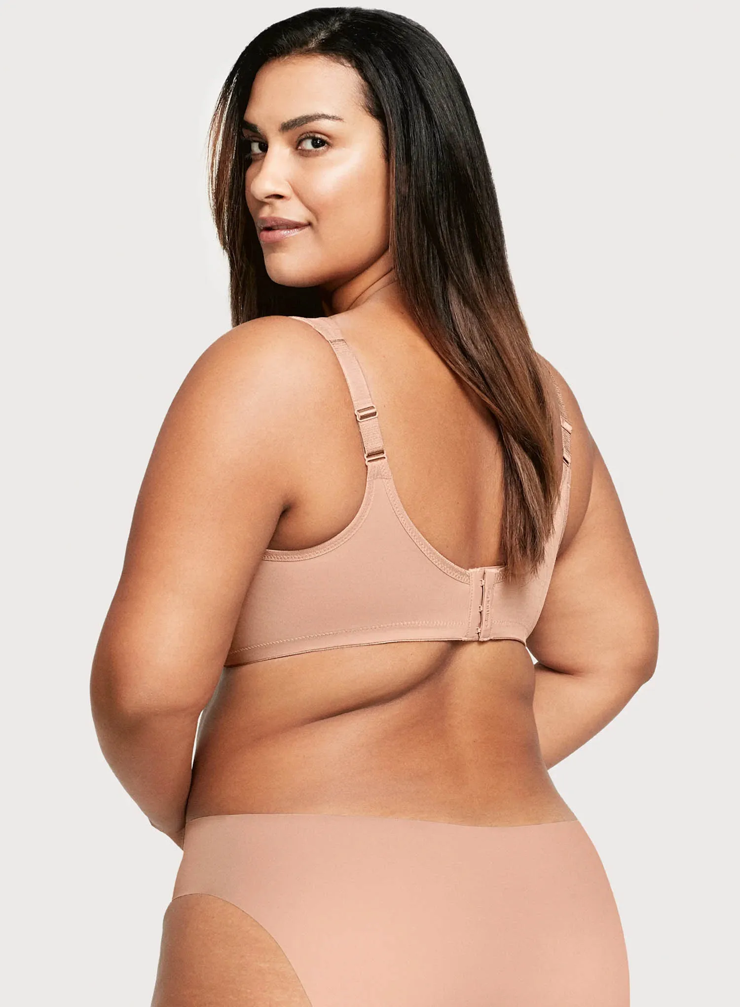 Glamorise: Wonderwire Plunge Bra With Padded Straps Cappuccino