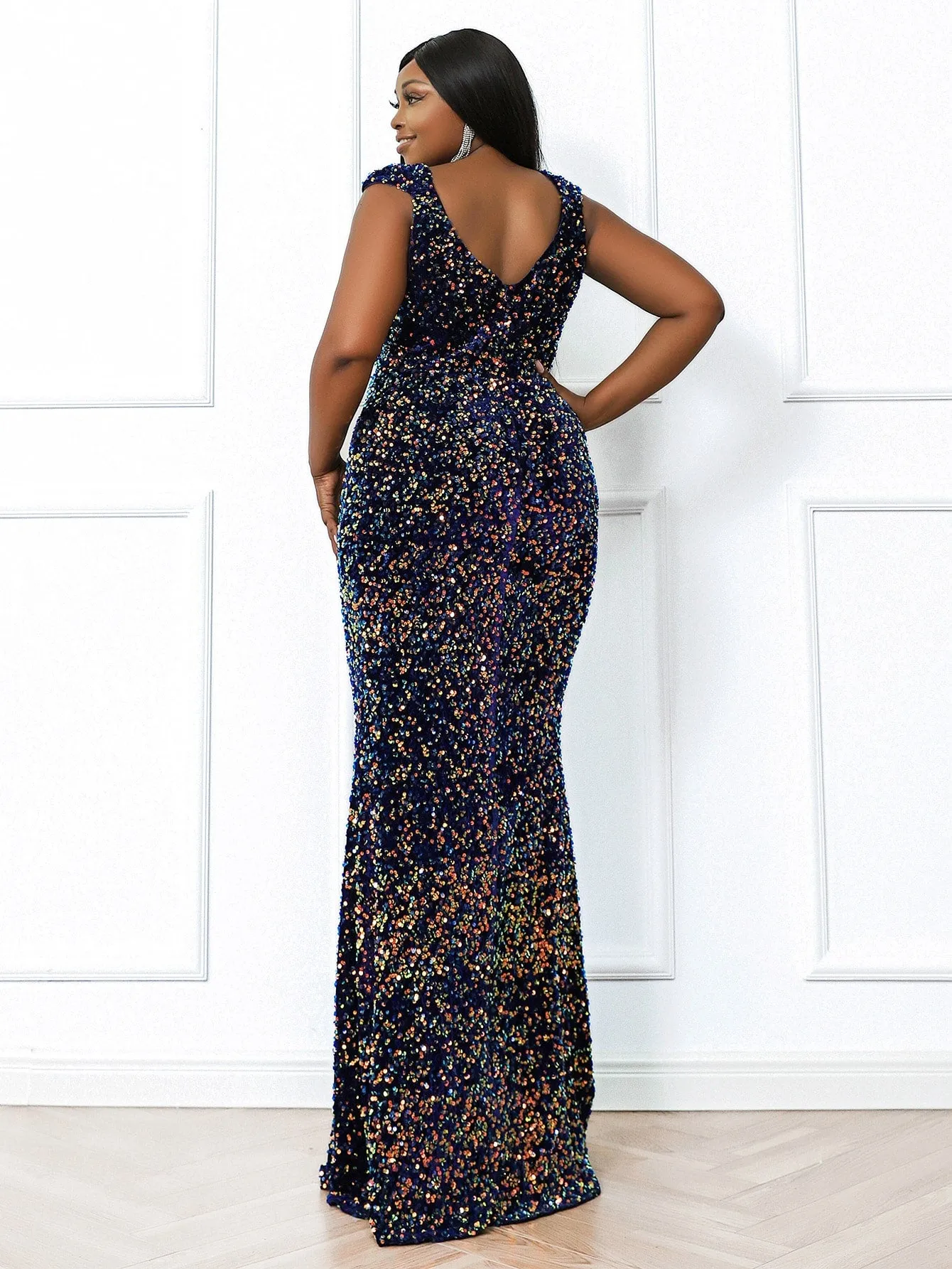 Glamorous Plain Split Thigh Sleeveless Sweetheart Slit High Waist Maxi Plus Size Dress
