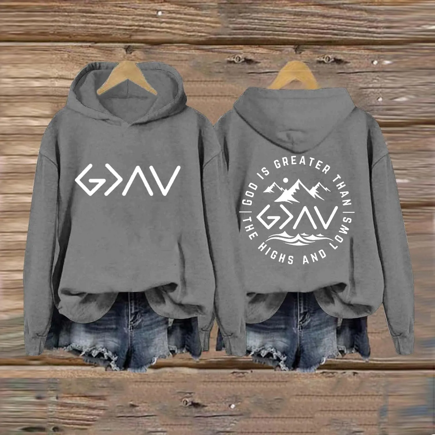 God Is Greater Than The Highs And Lows Christian Sweatshirts For Women Bible Verse Drawstring Lounge Pullover