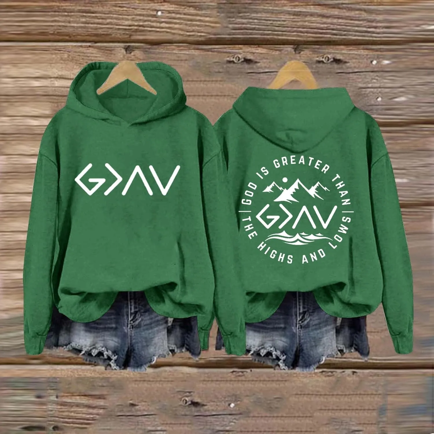 God Is Greater Than The Highs And Lows Christian Sweatshirts For Women Bible Verse Drawstring Lounge Pullover