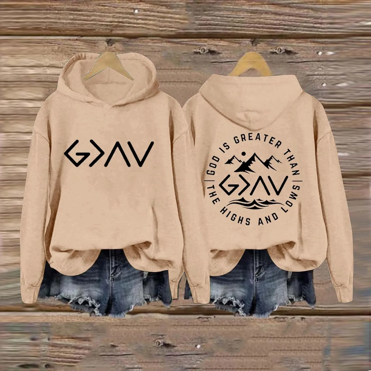 God Is Greater Than The Highs And Lows Christian Sweatshirts For Women Bible Verse Drawstring Lounge Pullover