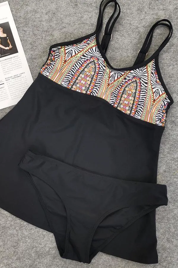 Graphic Print Casual Tankini Set