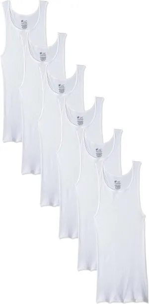 Hanes Men Hanes Men's Cotton Tank Undershirts Pack, Moisture-Wicking Ribbed Tanks, lightweight Cotton Tank Undershirts