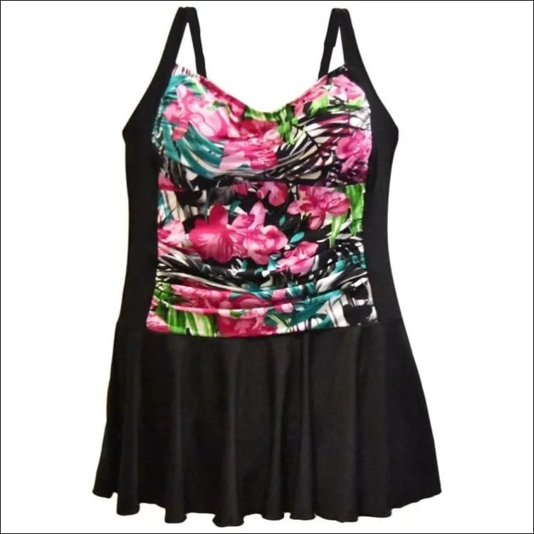 Heat Women’s Plus Size Shirred Swimsuit Swimdress 18W 20W 22W 24W