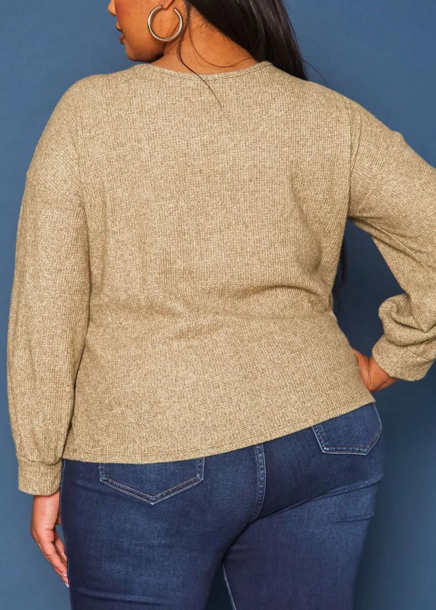 Hi Curvy Plus Size Women Lace Detail Knit Sweatshirts