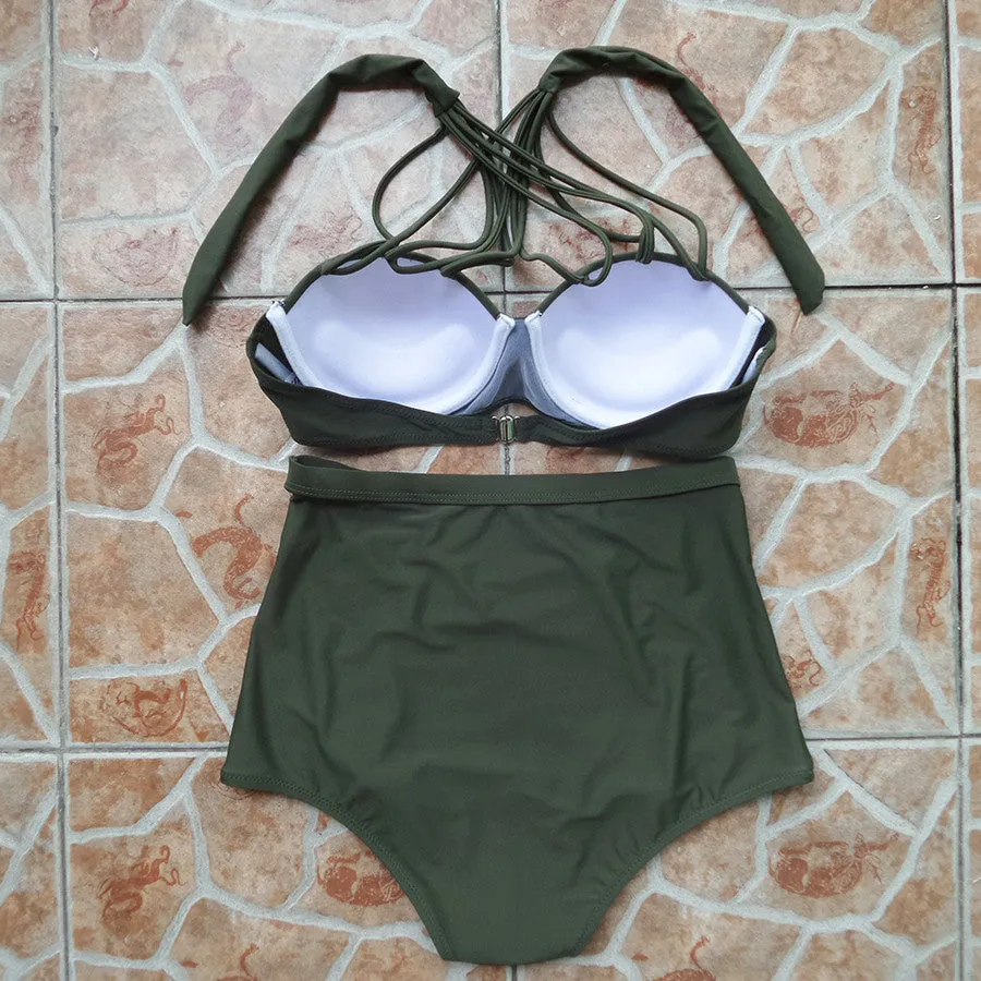 High Waist Strappy Bikini Set