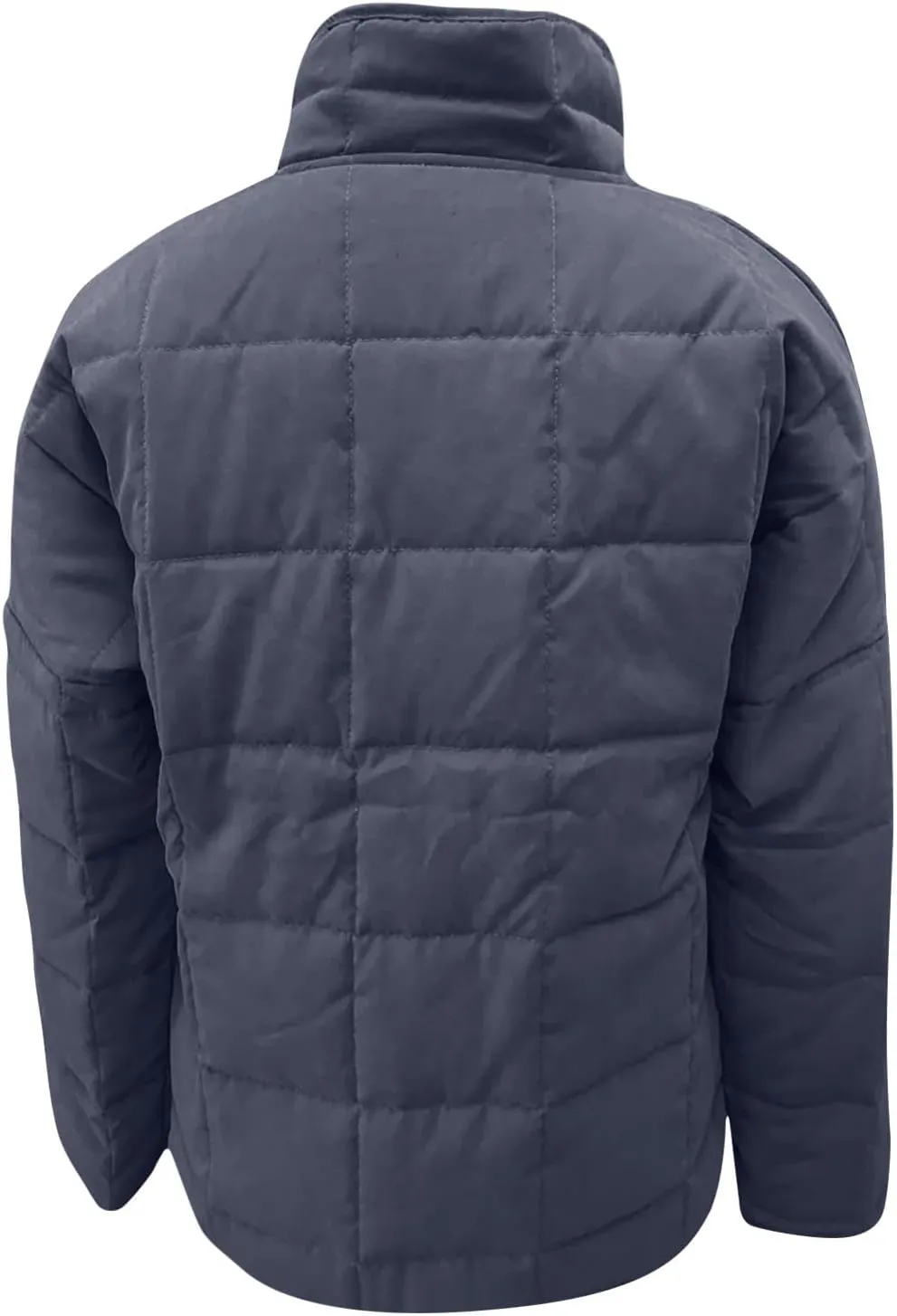 Hvyesh Winter Coats for Women Quilted Lightweight Puffer Jacket Long Sleeve Casual Loose Button Down Padding Outwear