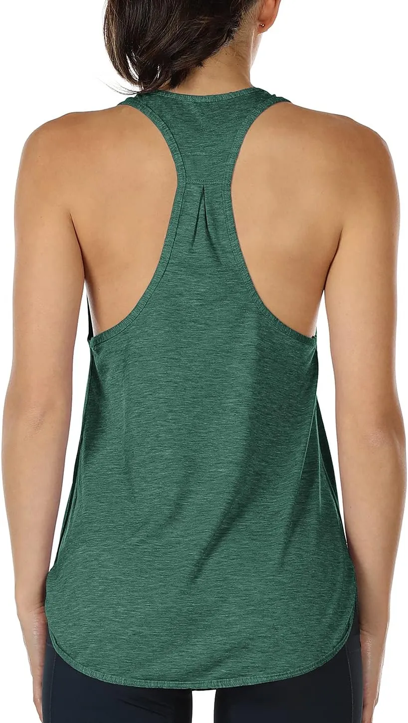 icyzone Workout Tank Tops for Women - Athletic Yoga Tops, Racerback Running Tank Top Loose Fit