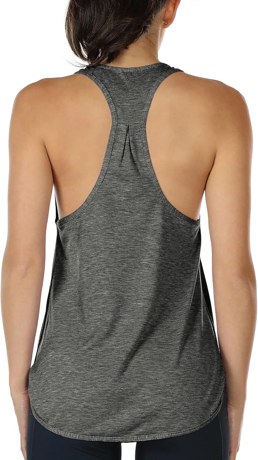 icyzone Workout Tank Tops for Women - Athletic Yoga Tops, Racerback Running Tank Top Loose Fit