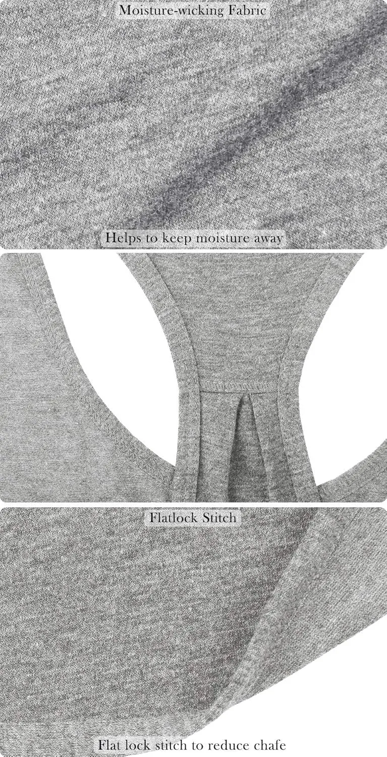 icyzone Workout Tank Tops for Women - Athletic Yoga Tops, Racerback Running Tank Top Loose Fit