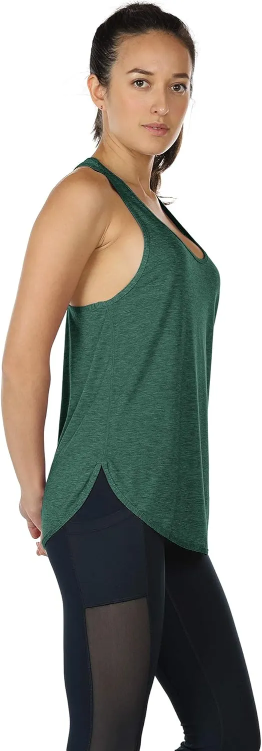 icyzone Workout Tank Tops for Women - Athletic Yoga Tops, Racerback Running Tank Top Loose Fit
