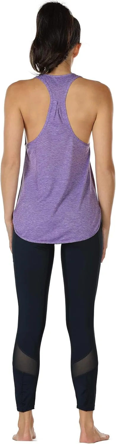 icyzone Workout Tank Tops for Women - Athletic Yoga Tops, Racerback Running Tank Top Loose Fit