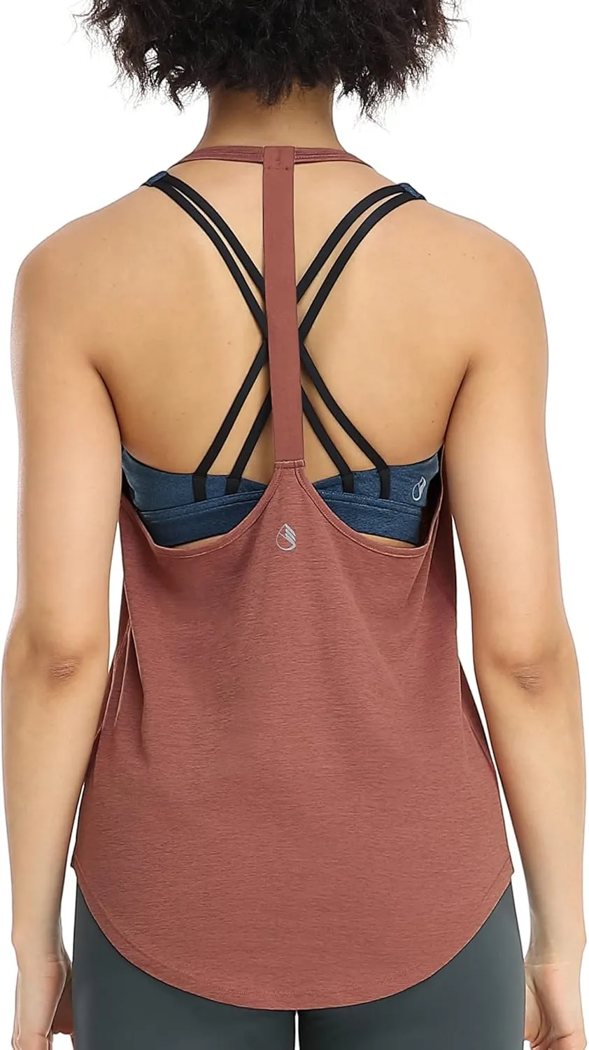 icyzone Workout Tank Tops for Women - Athletic Yoga Tops, T-Back Running Tank Top