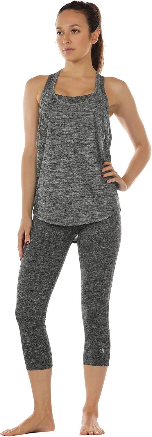icyzone Workout Tank Tops for Women - Athletic Yoga Tops, T-Back Running Tank Top