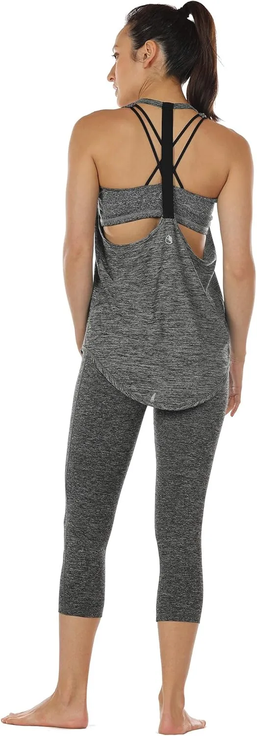 icyzone Workout Tank Tops for Women - Athletic Yoga Tops, T-Back Running Tank Top
