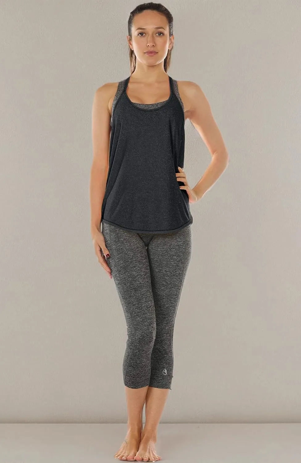 icyzone Workout Tank Tops for Women - Athletic Yoga Tops, T-Back Running Tank Top