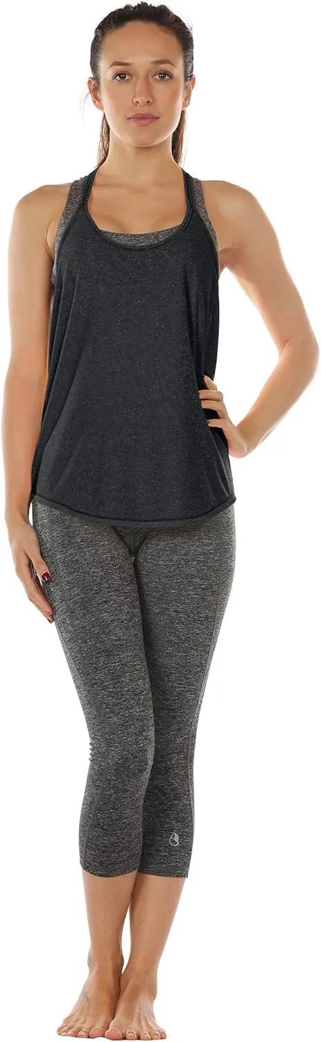 icyzone Workout Tank Tops for Women - Athletic Yoga Tops, T-Back Running Tank Top