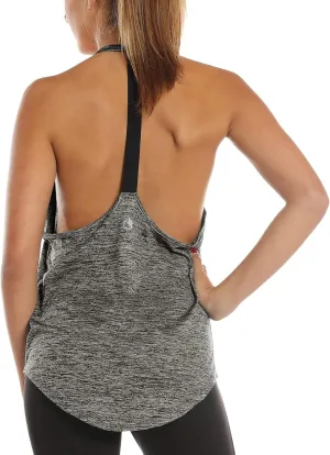 icyzone Workout Tank Tops for Women - Athletic Yoga Tops, T-Back Running Tank Top