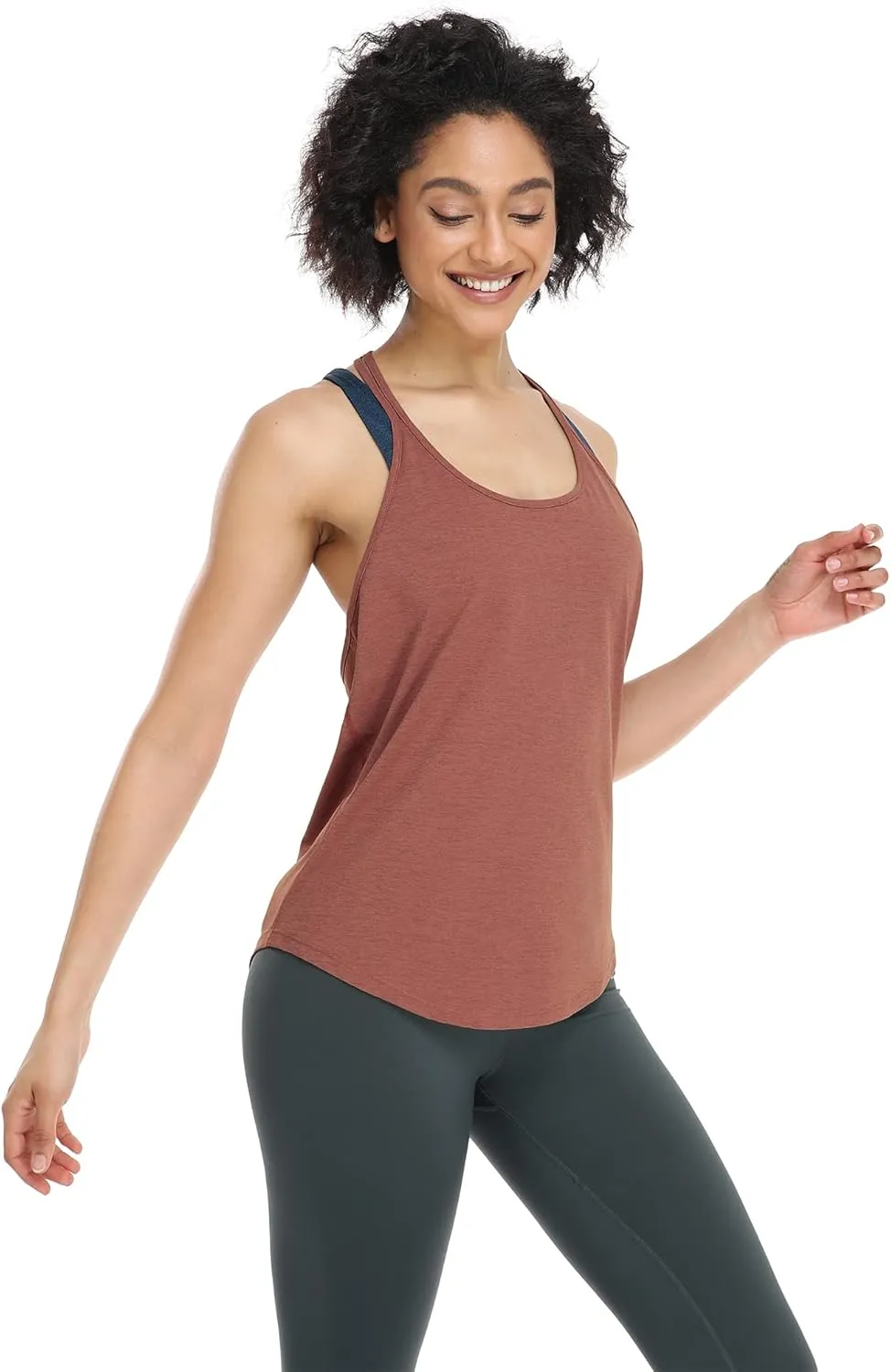 icyzone Workout Tank Tops for Women - Athletic Yoga Tops, T-Back Running Tank Top