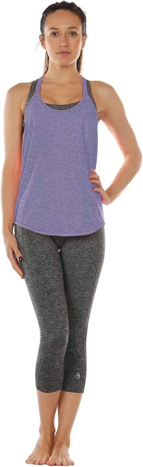 icyzone Workout Tank Tops for Women - Athletic Yoga Tops, T-Back Running Tank Top