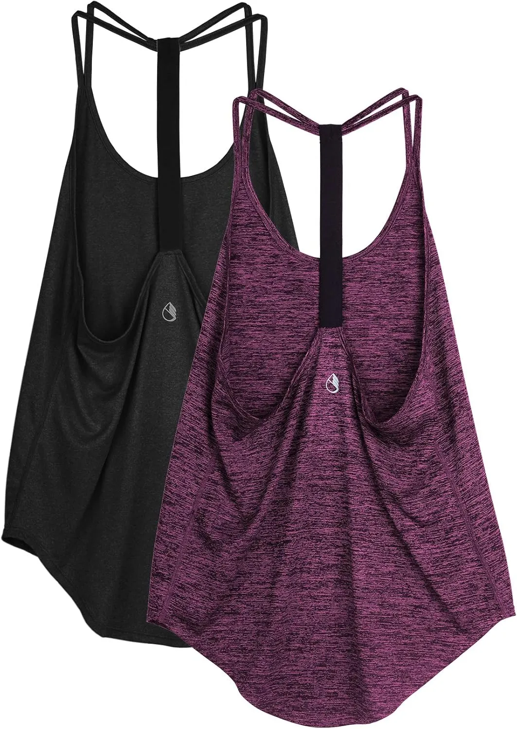icyzone Workout Tank Tops for Women - Athletic Yoga Tops, T-Back Running Tank Top
