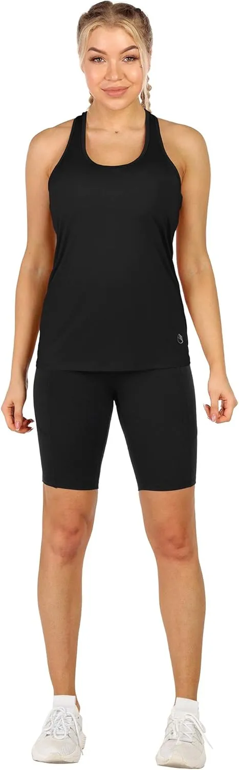 icyzone Workout Tank Tops for Women - Open Back Yoga Tops, Athletic Running Tank, Gym Shirts