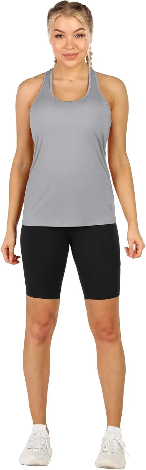 icyzone Workout Tank Tops for Women - Open Back Yoga Tops, Athletic Running Tank, Gym Shirts