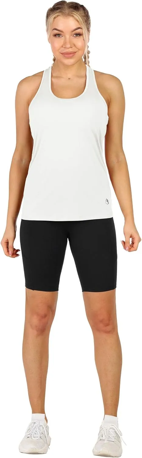 icyzone Workout Tank Tops for Women - Open Back Yoga Tops, Athletic Running Tank, Gym Shirts