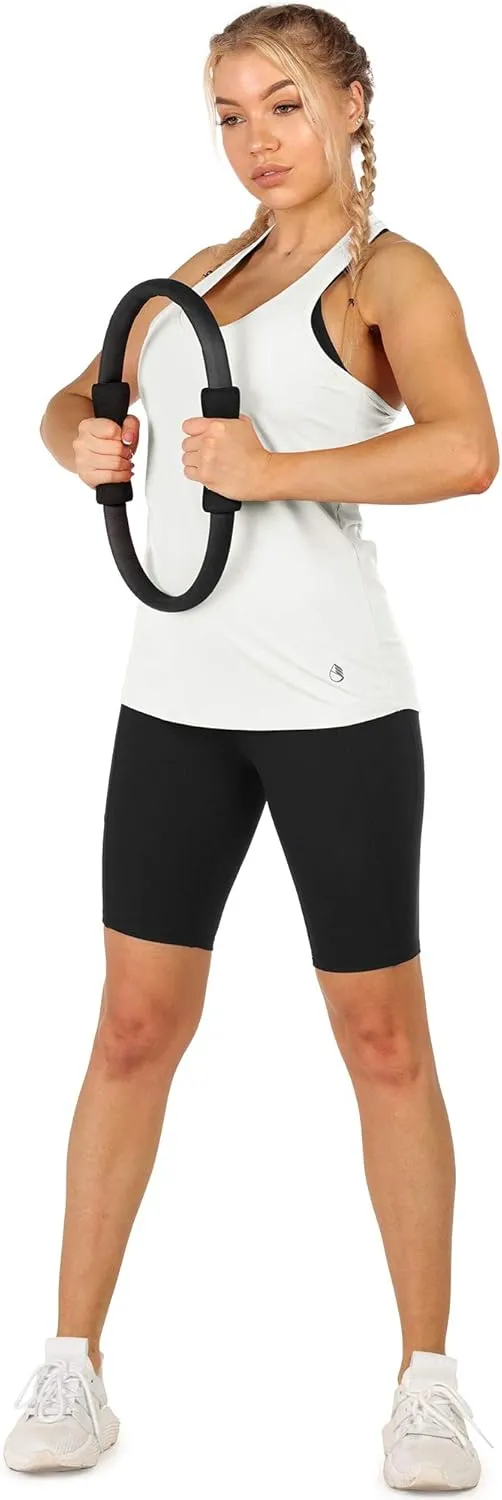 icyzone Workout Tank Tops for Women - Open Back Yoga Tops, Athletic Running Tank, Gym Shirts