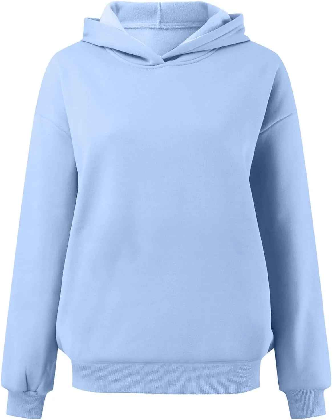 iLH Womens Oversize Hoodies Unisex Solid Color Pullover Hooded Sweatshirts For Women Fall Leisure Streetwear Sweatshirts