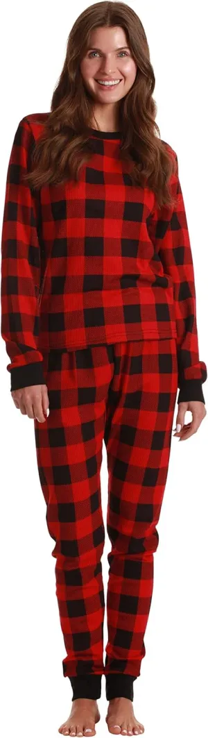 Just Love Women's Tie Dye Two Piece Thermal Pajama Set