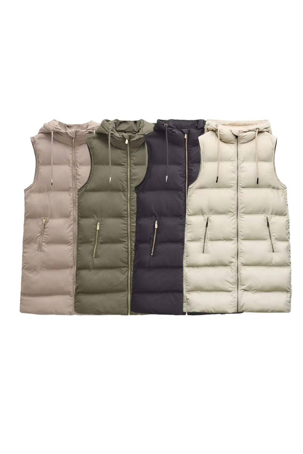 'Kennedy' Stand Collar Long Puffer Vest Coat