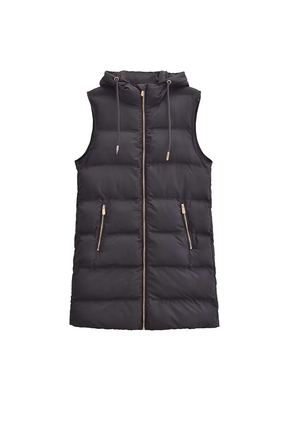 'Kennedy' Stand Collar Long Puffer Vest Coat