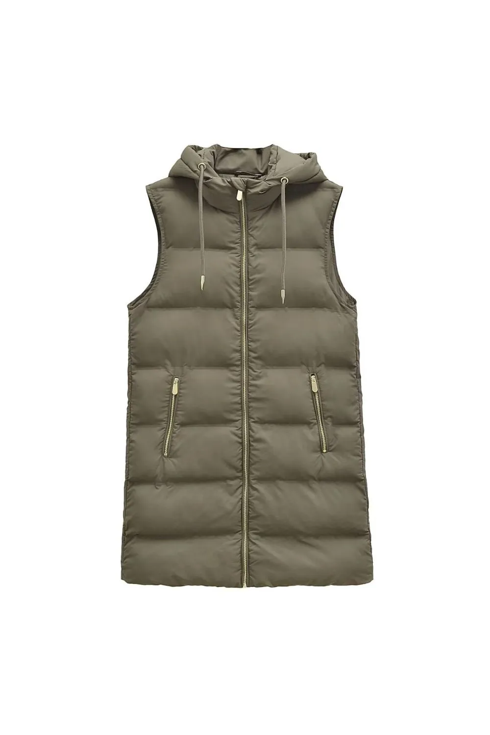 'Kennedy' Stand Collar Long Puffer Vest Coat