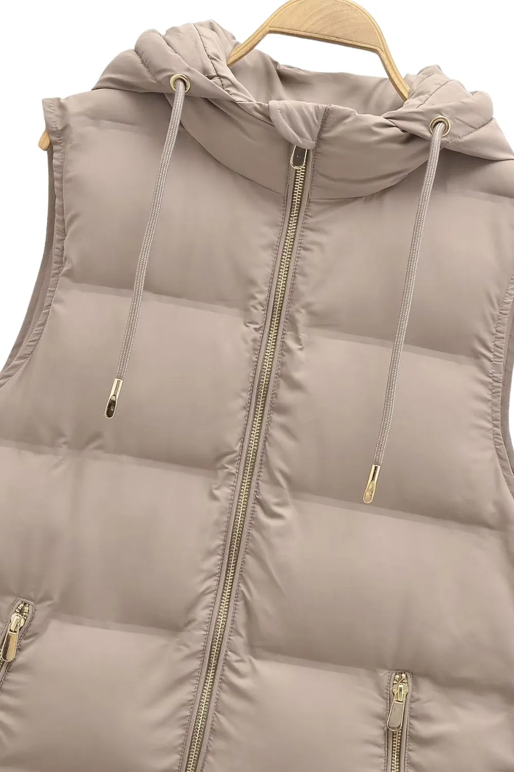 'Kennedy' Stand Collar Long Puffer Vest Coat