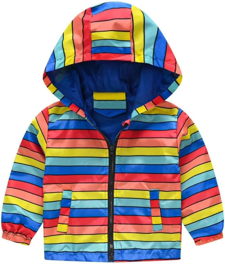 Kids Baby Windproof Coat Hooded Print Zipper Toddler Boys Autumn Jacket Boys Coat&jacket Warm Jacket Kids Jacket Kids